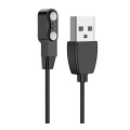 Магнітний фірмовий USB кабель для зарядки смарт-годинників Hoco Y7 Pro / 60 см. / Чорний