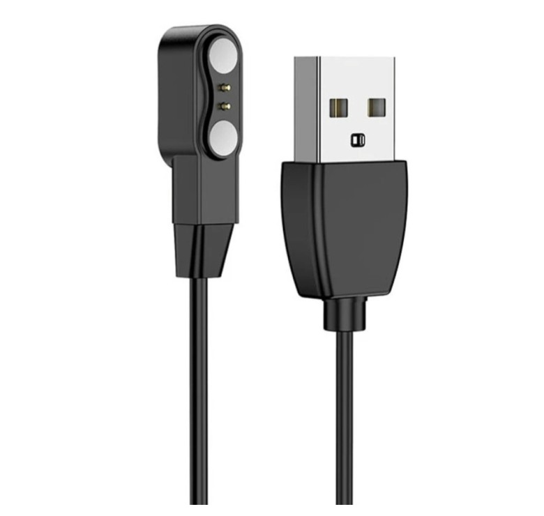 Магнітний фірмовий USB кабель для зарядки смарт-годинників Hoco Y7 Pro / 60 см. / Чорний
