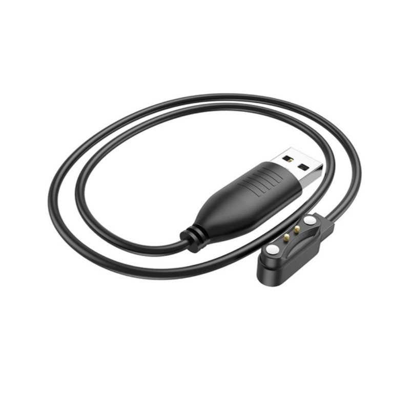 Магнитный фирменный USB кабель для зарядки смарт-часов Hoco Y7 Pro / 60 см / Черный