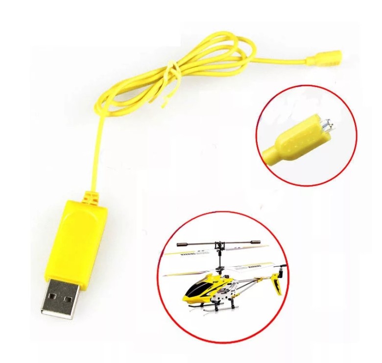 Зарядний USB кабель для гелікоптера Syma S105 S107 Жовтий