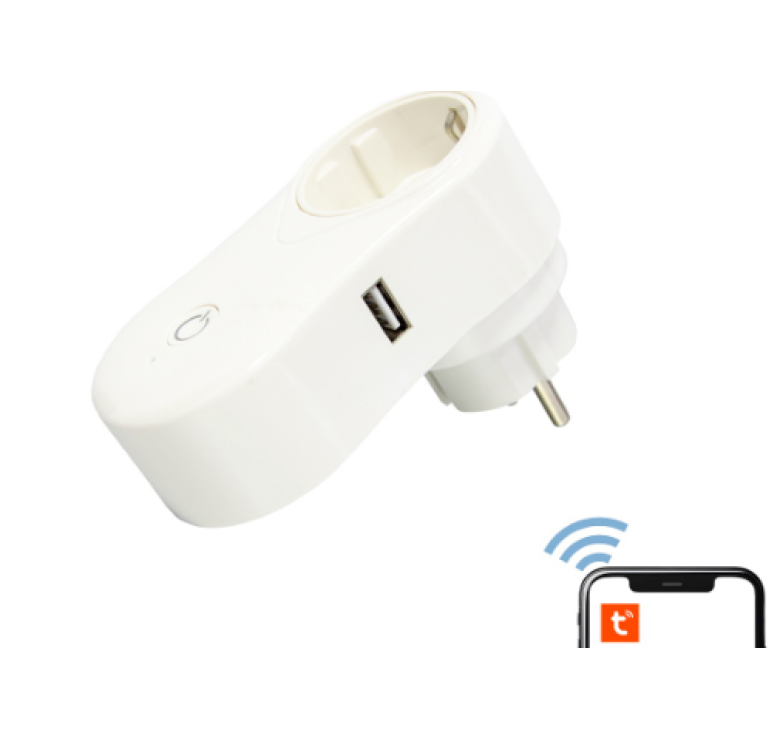 Розумна розетка з Wi-Fi управлінням Socket J2 / розетка з USB / Білий