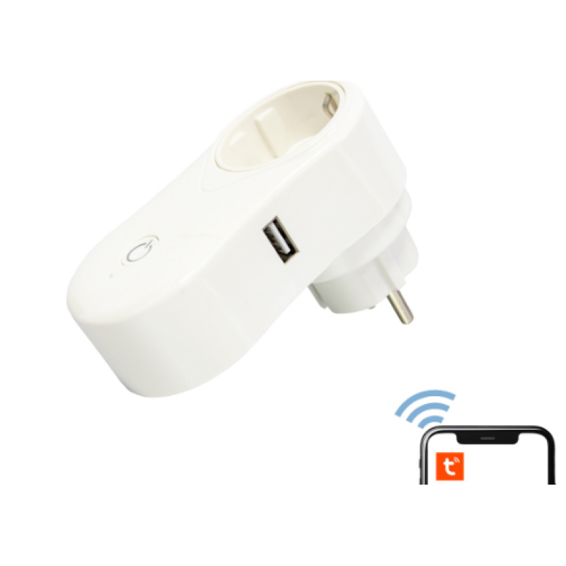 Розумна розетка з Wi-fi керуванням Socket J2 / розетка з USB / Білий