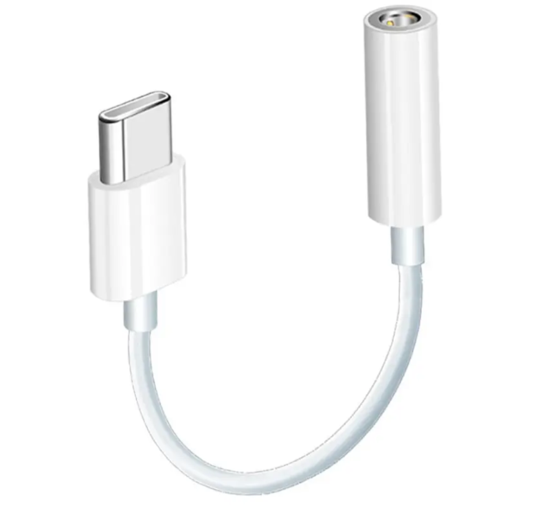 Перехідник з Type-C на аудіо 3.5 mm для Iphone16, 16 Pro, 16 Pro Max, 16 Plus / Білий