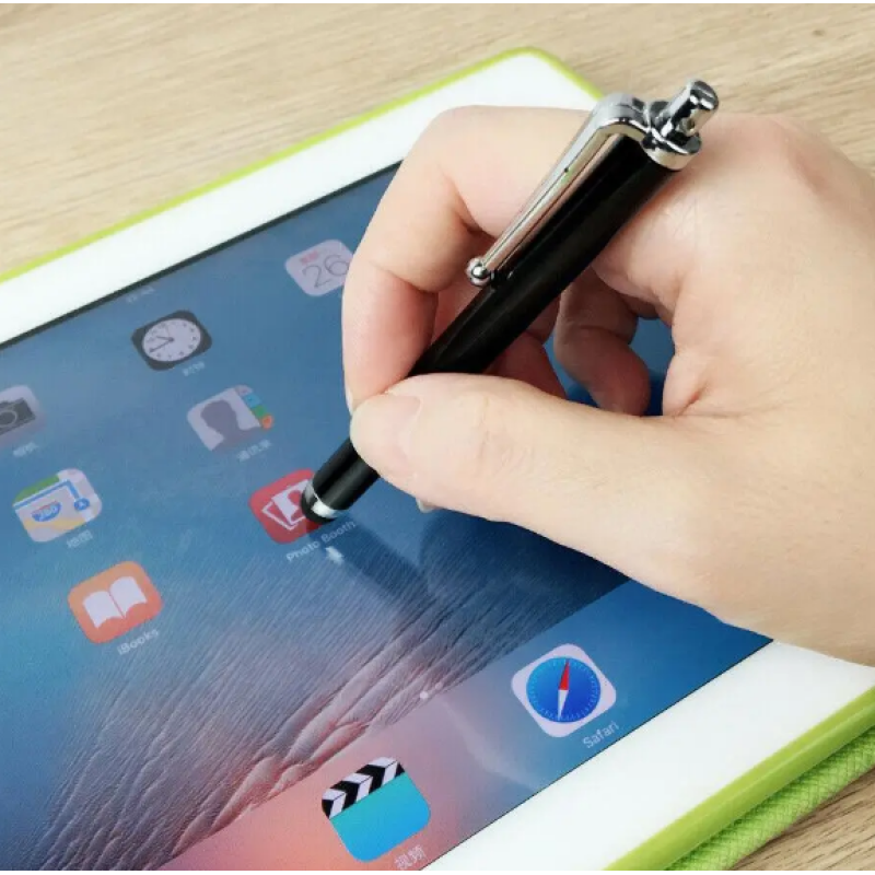 Стилус универсальный / Стилус емкостной с отверстием для крепления / Стилус для сенсорного экрана / Черный