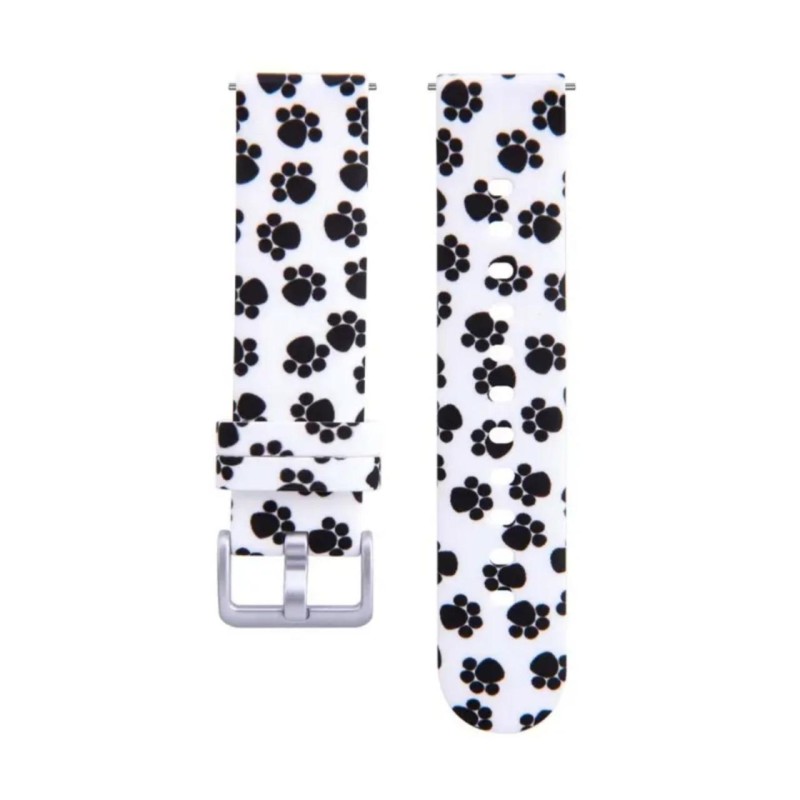 Ремінець силіконовий для розумних годинників / 20 мм. / Білий (Принт 4)