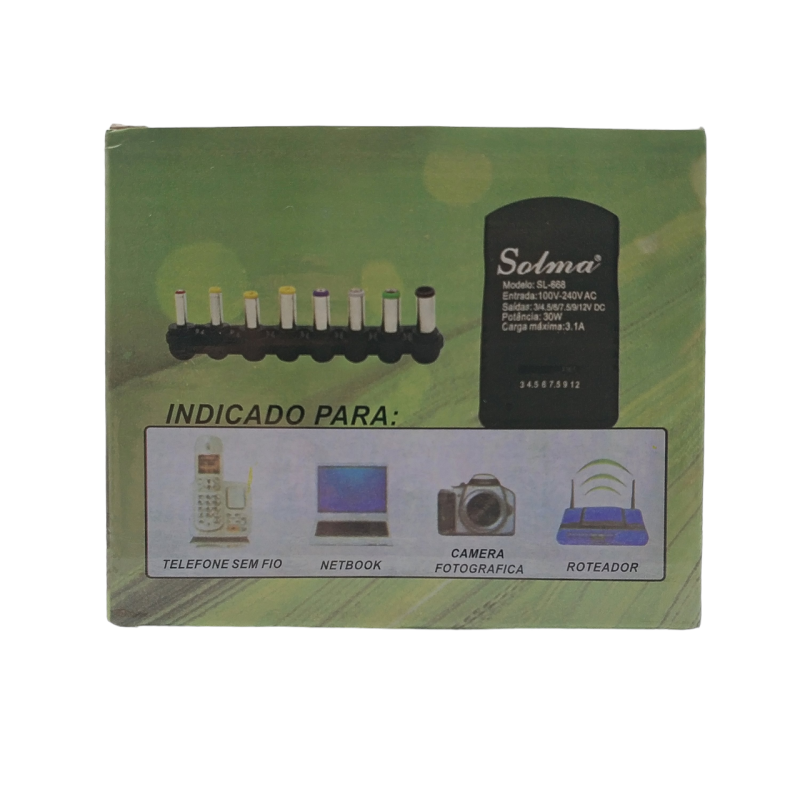 Зарядка універсальна 8 конекторів / 3, 4.5, 6, 7.5, 9, 12 Вольт / 100 см. / Чорний