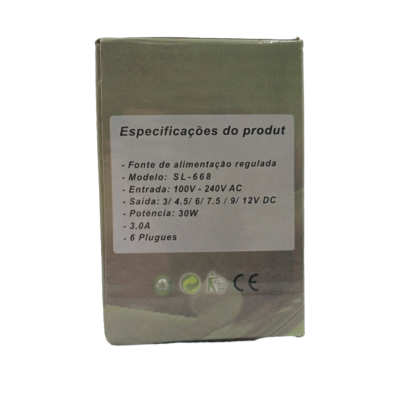 Зарядка універсальна 8 конекторів / 3, 4.5, 6, 7.5, 9, 12 Вольт / 100 см. / Чорний