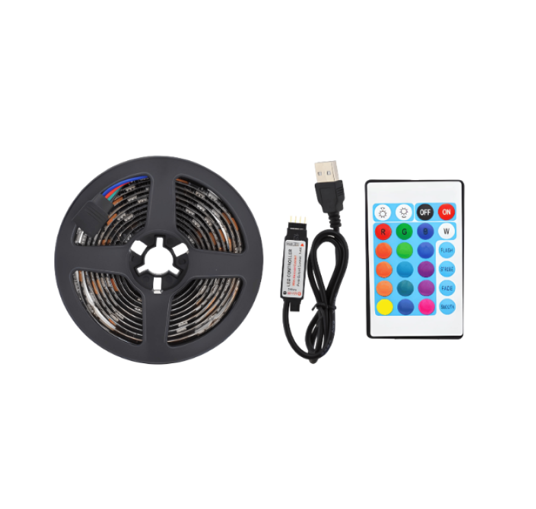 Світлодіодна USB стрічка MHZ 5050 RGB LED з пультом 7572 / 2 м