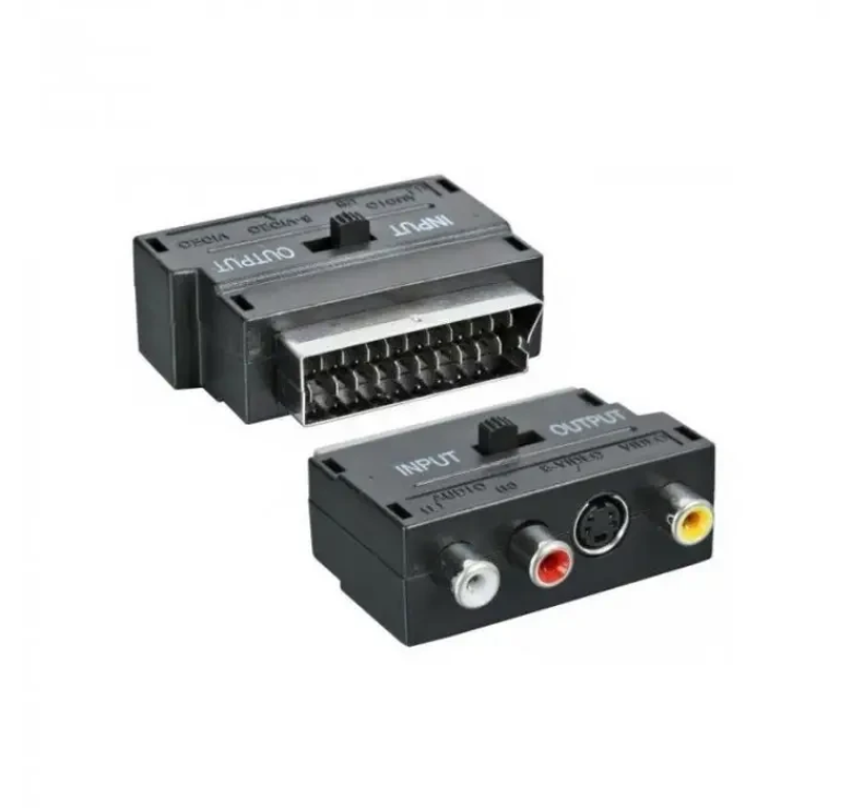 Перехідник Scart-3 RCA / Перехідник Скарт - 3 RCA / Чорний