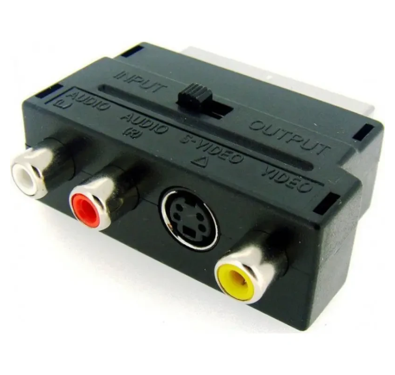 Перехідник Scart-3 RCA / Перехідник Скарт - 3 RCA / Чорний