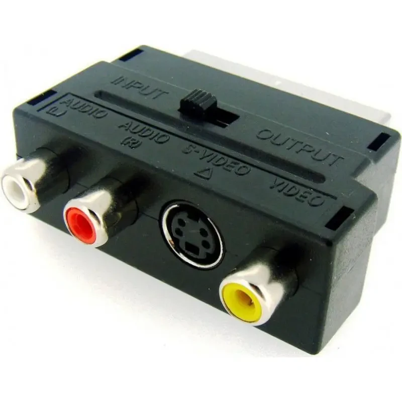 Переходник Scart-3 RCA / Переходник Скарт - 3 RCA / Черный