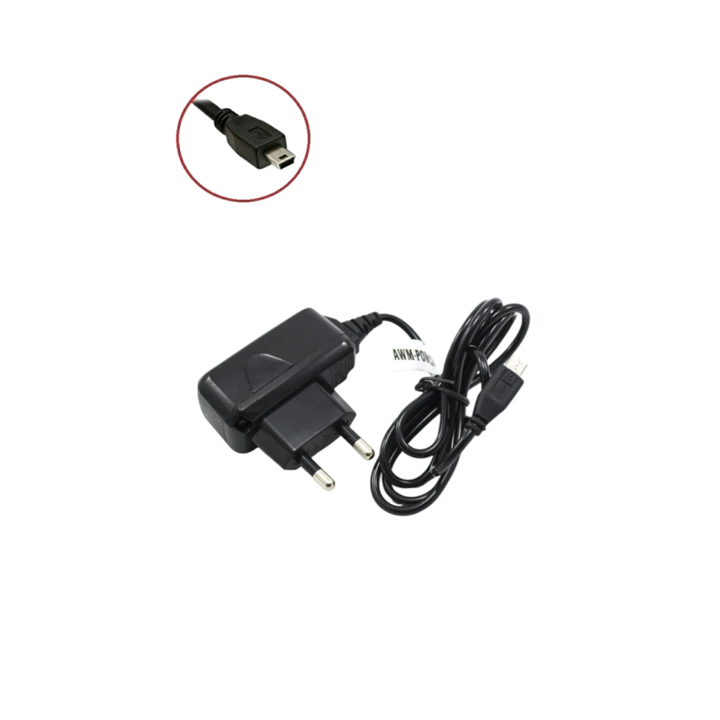 Сетевое зарядное устройство Mini USB 800 mA \ 1м \ Черный