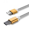 Type C USB кабель для захищених смартфонів Золотий 1 метр