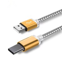 Type C USB кабель для захищених смартфонів Золотий 1 метр