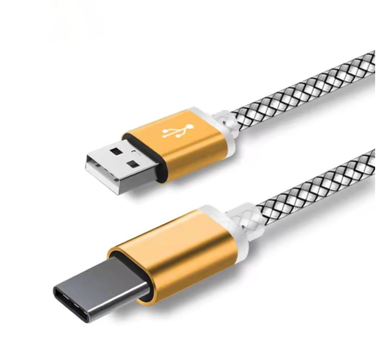 Type C USB кабель для захищених смартфонів Золотий 1 метр