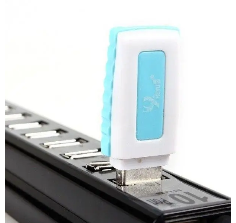USB хаб Hi-Speed / USB 2.0 / 10 портів USB / З перемикачами / 19 см. / Чорний