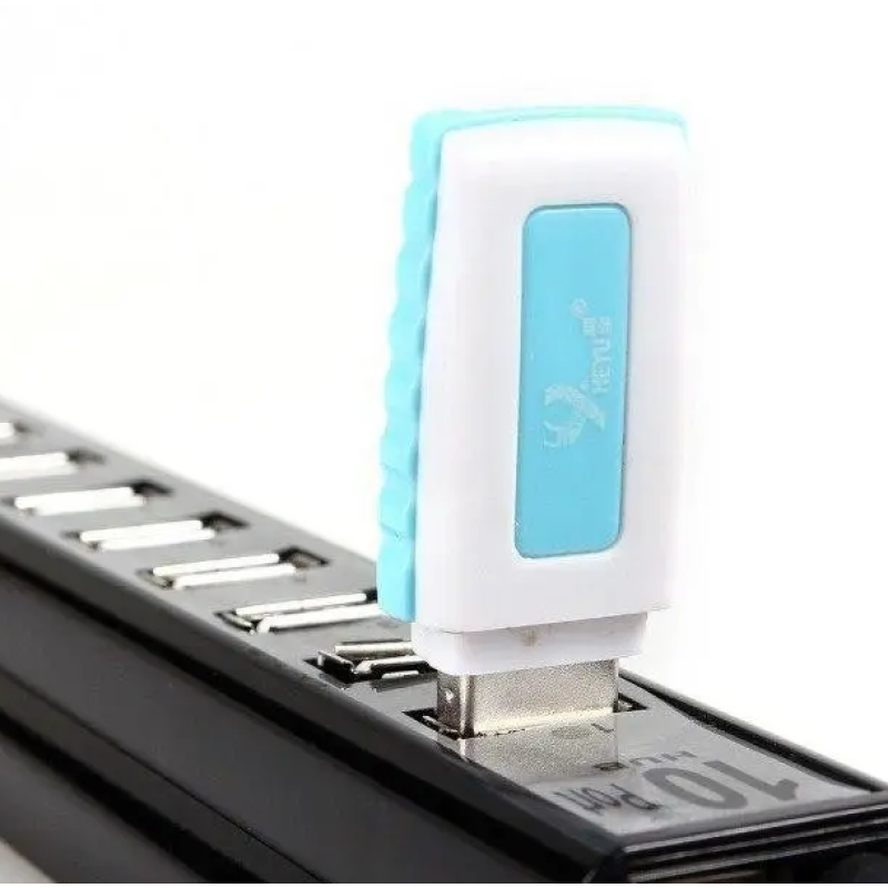 USB хаб, інтерфейс Hi-Speed USB 2.0, 10 портів, з перемикачами, довжина 19 см, чорного кольору