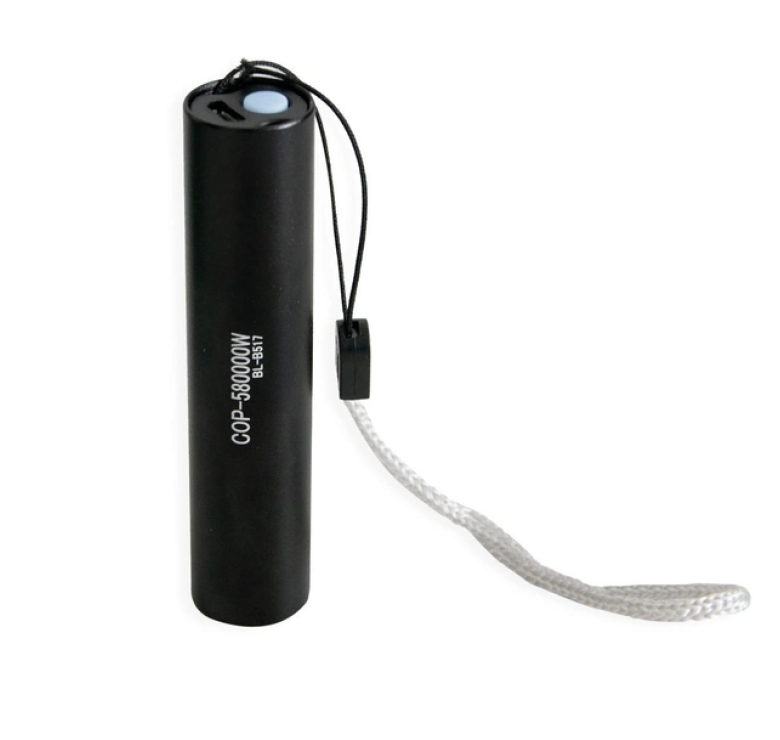 Кишеньковий ручний світлодіодний ліхтарик BL-B517 / mirco USB / Чорний