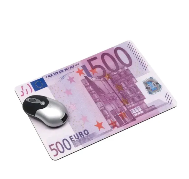 Килимок для миші 500 евро / 20х28х0.2 см