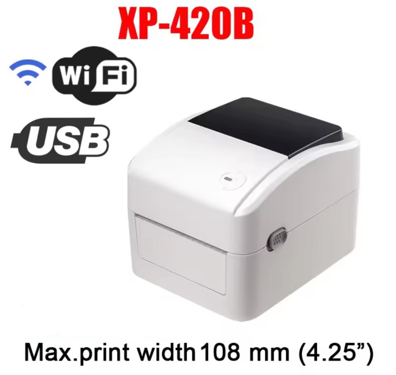 Термопринтер Xprinter XP-420B з WI-FI, USB для друку етикеток посилок