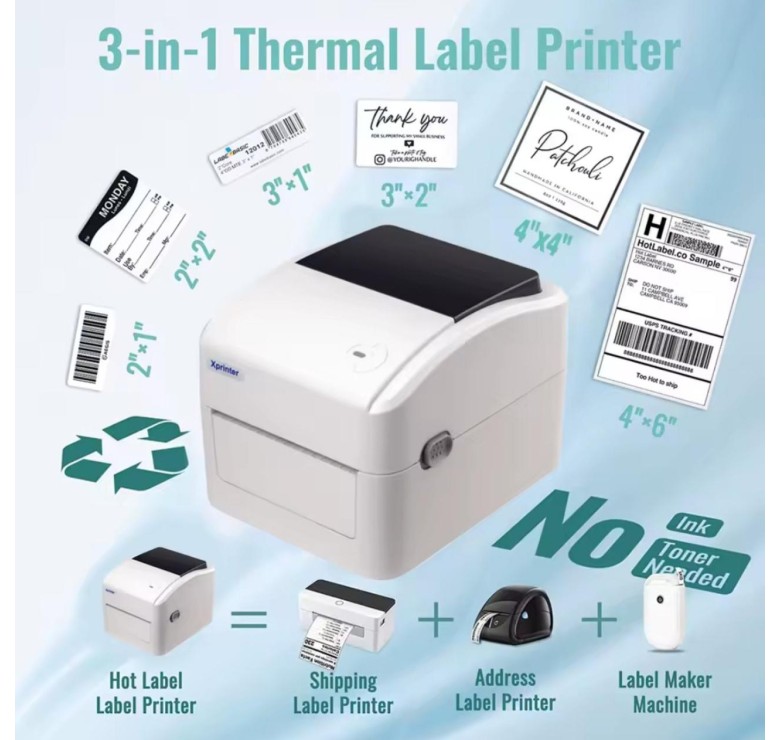 Термопринтер Xprinter XP-420B з WI-FI, USB для друку етикеток посилок