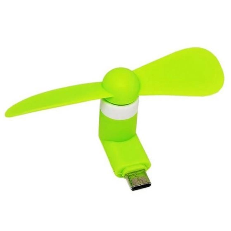Міні вентилятор для телефону Type-C / Зелений