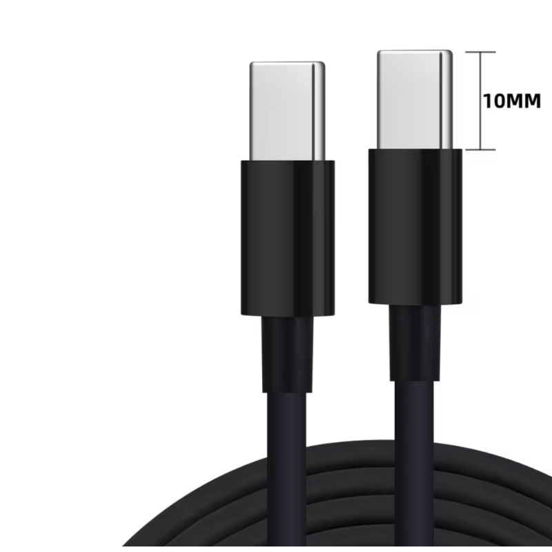 Кабель для защищенных смартфонов (PD 30W) Type-C - Type-C 10mm. 1метр \ Черный