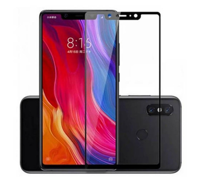 Загартоване захисне скло на Xiaomi Mi 8 SE \ Чорна рамка