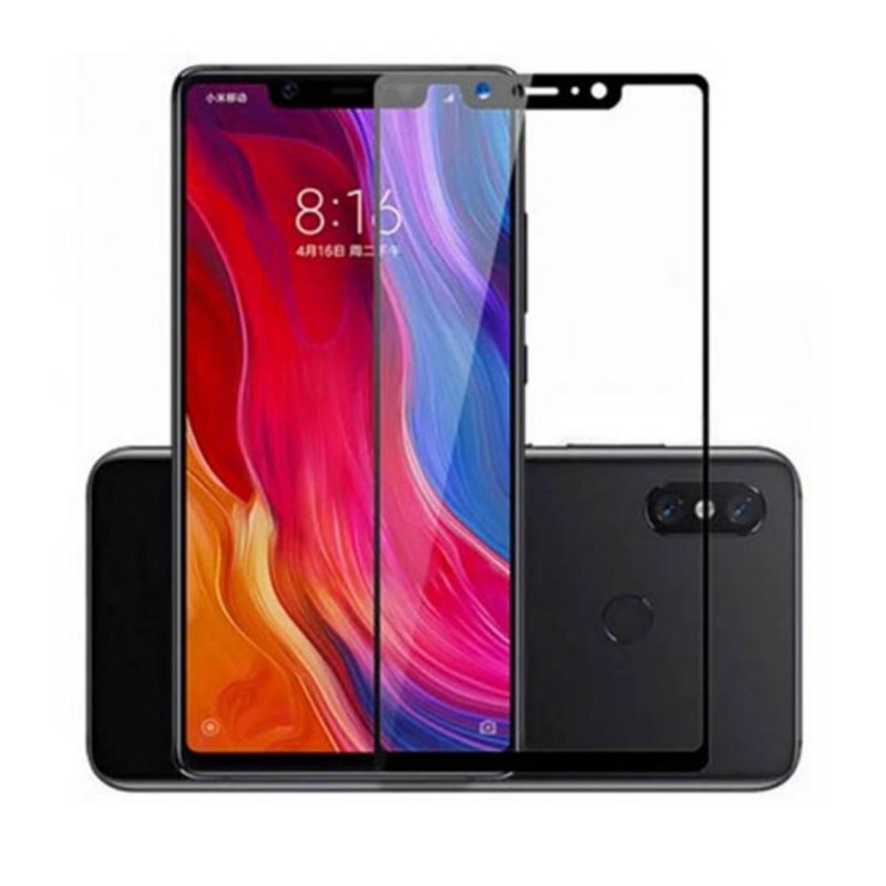 Загартоване захисне скло на Xiaomi Mi 8 SE \ Чорна рамка