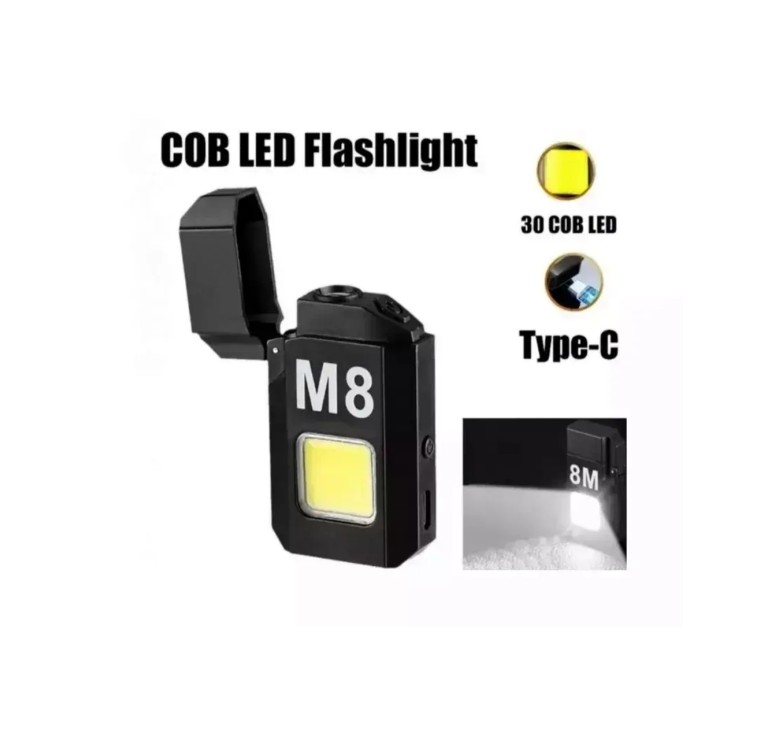 Запальничка спіральна 6002 M8 з LED-ліхтариком / Чорна