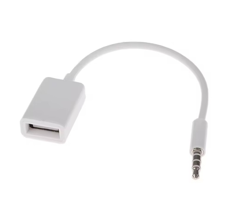 Переходник в машину AUX USB / Белый