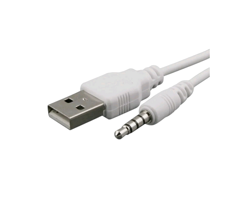 Перехідник у машину AUX (зовнішній) - USB (зовнішній) / Білий