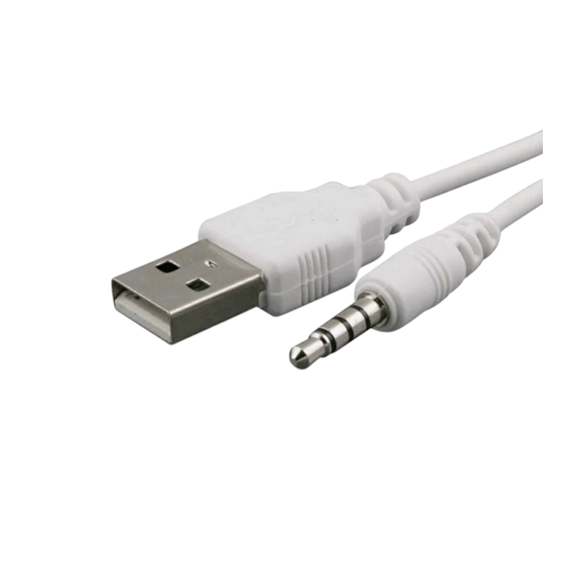 Кабель-переходник USB (папа) to AUX 3.5 мм (папа), Белый