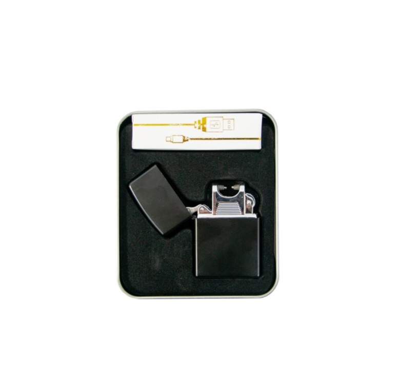 Электроимпульсная зажигалка USB 215 дуговая / Черная