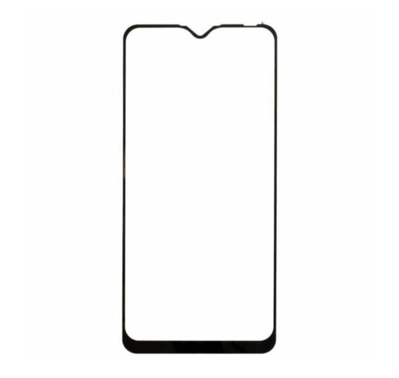 Закаленное защитное стекло на Oppo A12s / Черная рамка