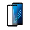 Загартоване захисне скло на Samsung A8 2018 / Чорна рамка
