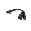 Переходник 2в1 Type-C - AUX 3.5 mm + Type-C для Ipad Air (2024), Ipad Pro (2024) \ Быстрая зарядка \ Черный