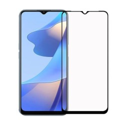 Защитное стекло на Oppo A16, А16S / Черная рамка