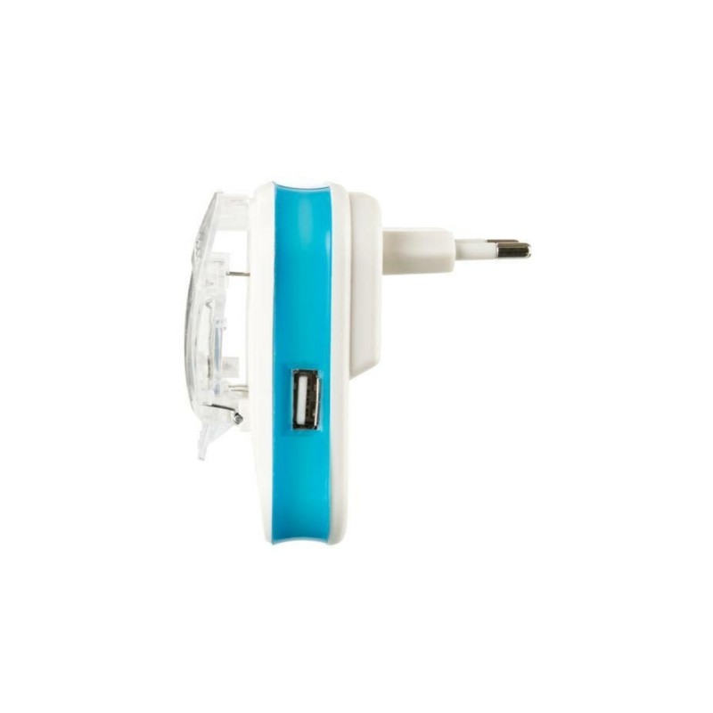 Універсальний зарядний пристрій HY02 з дисплеєм і USB \ Синій