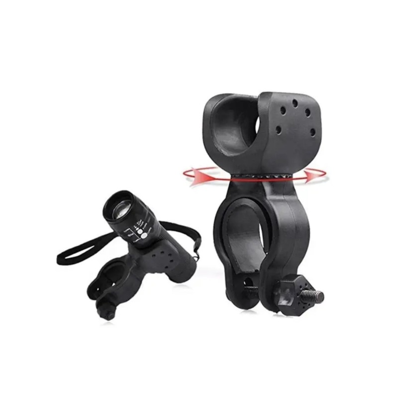 Тримач для ліхтарика на кермо велосипеда / Чорний