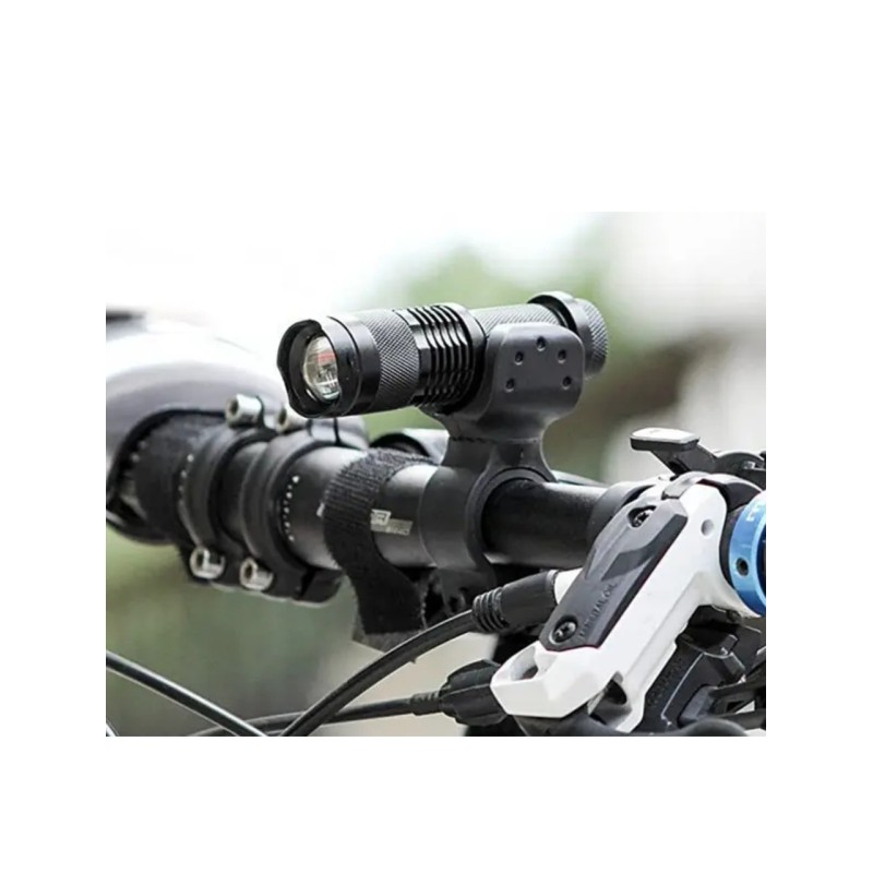 Тримач для ліхтарика на кермо велосипеда / Чорний