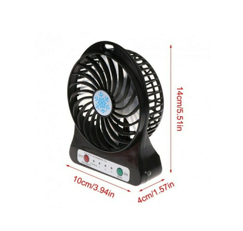 Міні вентилятор акумуляторний Mini Fan USB / Чорний