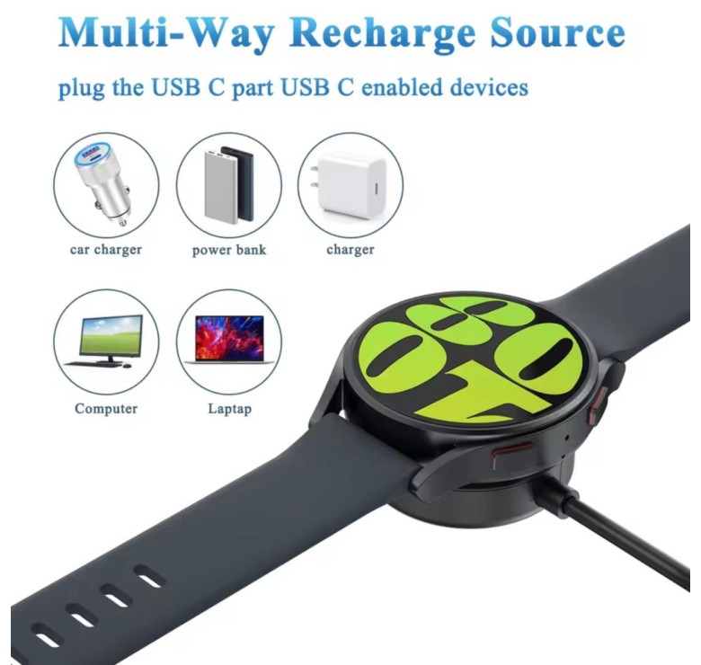Зарядний пристрій Type-C для Samsung Galaxy Watch 3/4/5/6/Active 1/2 (50 см)