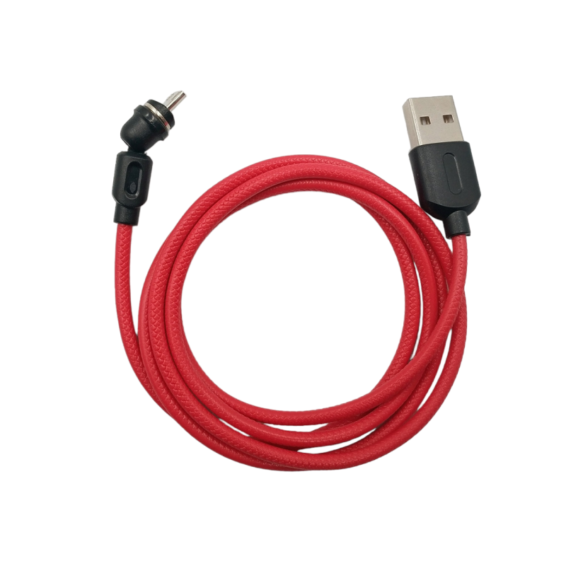 Магнитный кабель USLION 2 в 1 / Type-C - USB / 540 градусов / Круглый / 100 см. / Красный