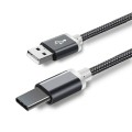 Кабель для захищених смартфонів USB - Type-C 10 mm. 1 метр / Сірий