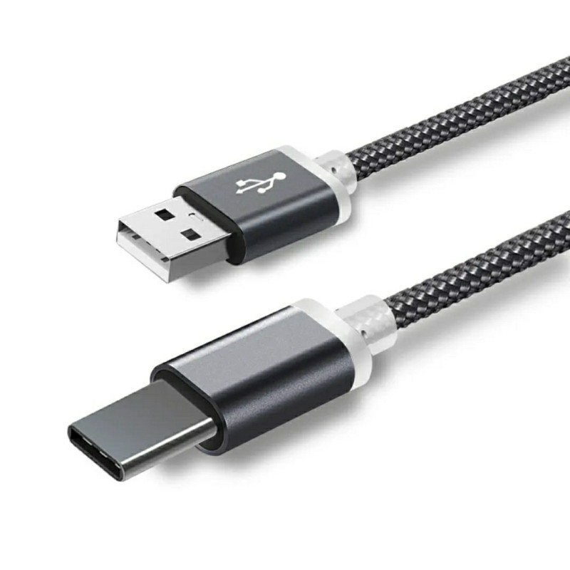Кабель для захищених смартфонів USB - Type-C 10 mm. 1 метр / Сірий