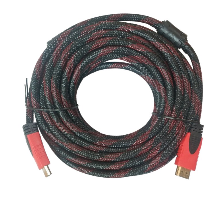 Кабель HDMI - HDMI / V1.4 / 15 метрів / Нейлоновий / Чорний