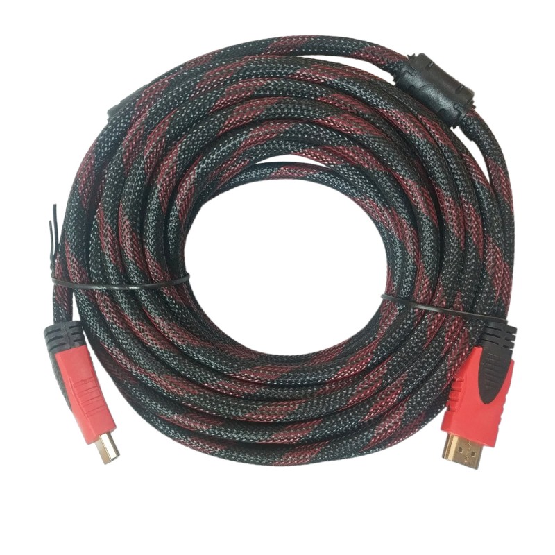 Кабель HDMI to HDMI v1.4 (15 метров) Нейлоновый с ферритовыми фильтрами Черный