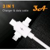Кабель 3в1 USB - Type-c, Lightning, Micro для быстрой зарядки смартфонов \1,3 метра \ Белый
