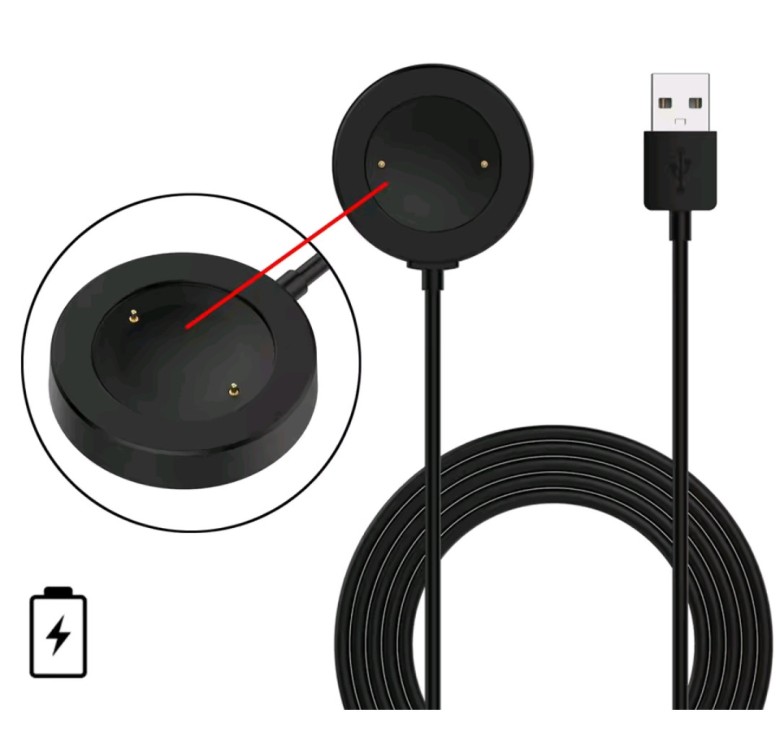 Магнитный USB кабель на смарт-часы Huawei Watch GT / GT2 / GT2e / 100 см. / Черный